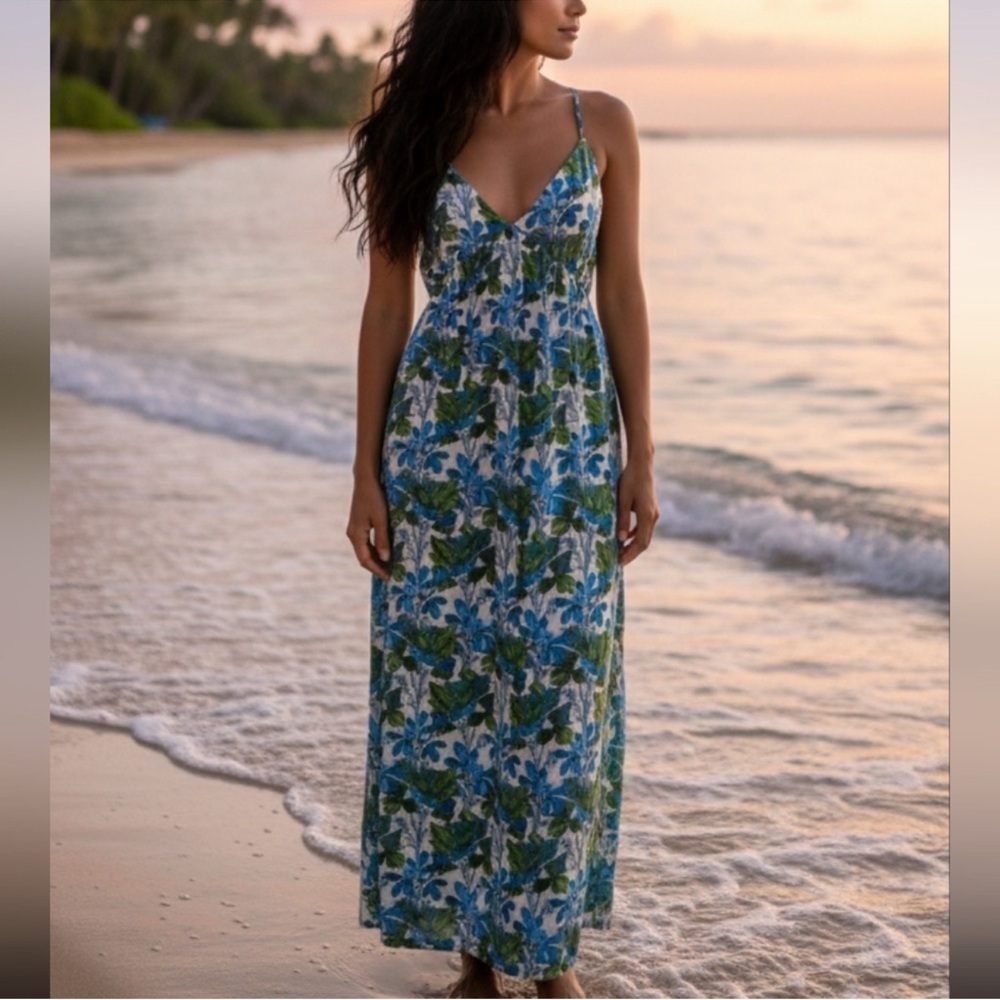 Pataloha Strappy Dress Hevea Branches Warm White XS